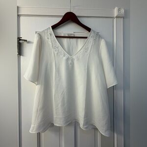 LOFT Ivory Embroidered Women's Blouse